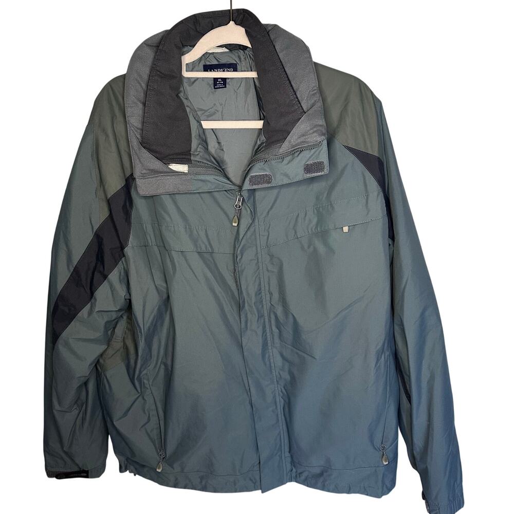 Mens lands end 2 in 1 grey insulated jacket size XL